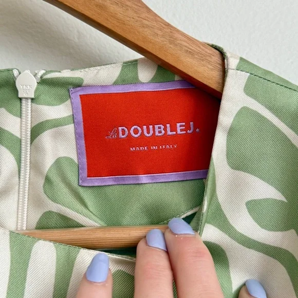 LA DoubleJ Green Sheath Mini Dress Short Sleeve Crew Neck - Picture 11 of 16